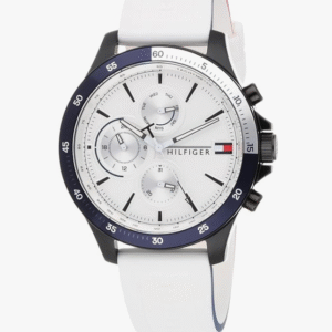 Tommy Hilfiger Men's Multi-Dial Quartz Watch Bench Strap One Size White, white, Strap