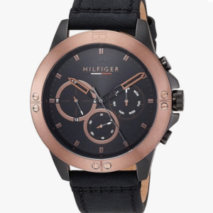 Tommy Hilfiger HARLEY Men's Quartz Wristwatch, 1791893 Black x Pink Gold, sports
