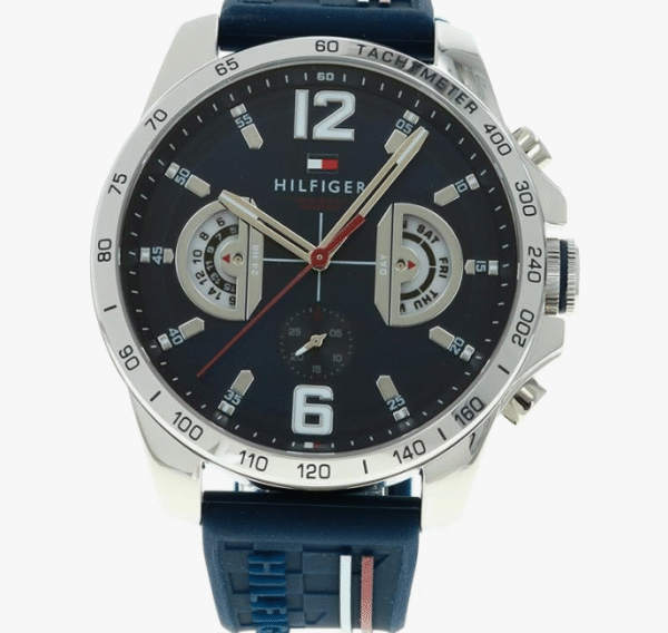 Tommy Hilfiger 1791476 Men's Watch, Blue Silicone Strap, Quartz, navy