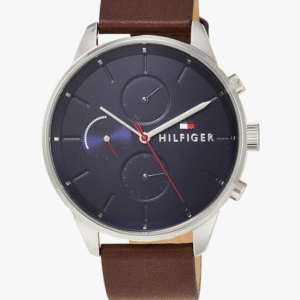 Tommy Hilfiger 1791487 Men's Wristwatch, Chase Multifunction, Blue Dial, Brown Leather, Quartz, Dial Color - Blue, Watch Multifunction,Quartz,Casual