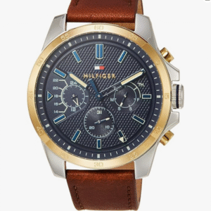 Tommy Hilfiger 1791561 Men's Wristwatch, Decker Multifunction, Blue Dial, Brown Leather, Quartz, Dial Color - Blue, Watch Multifunction,Quartz,Casual