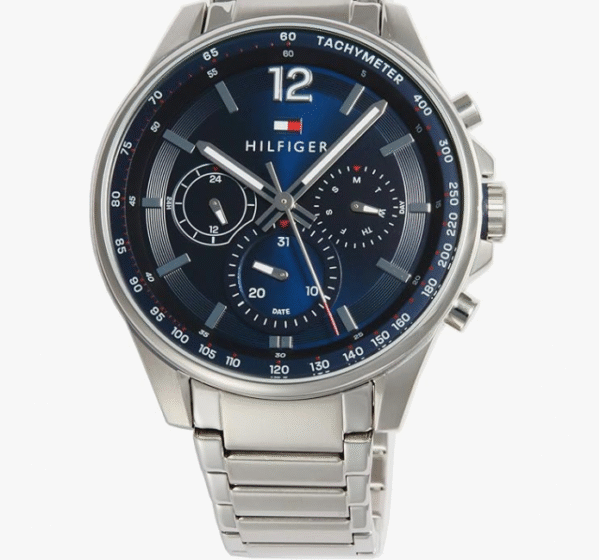 Tommy Hilfiger 1791973 Watch, Blue Dial, Stainless Steel, Quartz, Silver, Bracelet Type