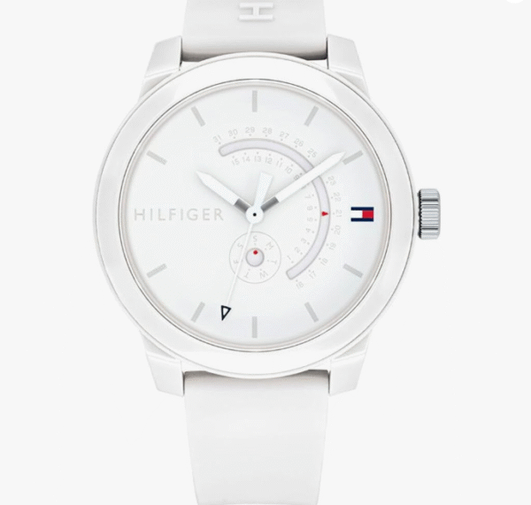 Tommy Hilfiger Men's DENIM Analog Watch, white, Casual
