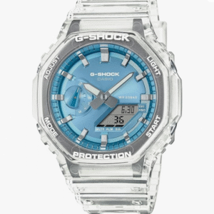 Casio GA-2100 Series Wristwatch, clear / sky blue, Bracelet Type