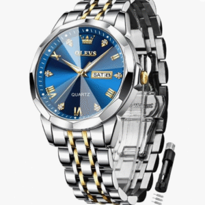 OLEVS Men's Diamond, Wristwatch, Stylish, Popular, Quartz, Business Watch, Date, Waterproof, Luminous Watches, blue 9931, Bracelet Type