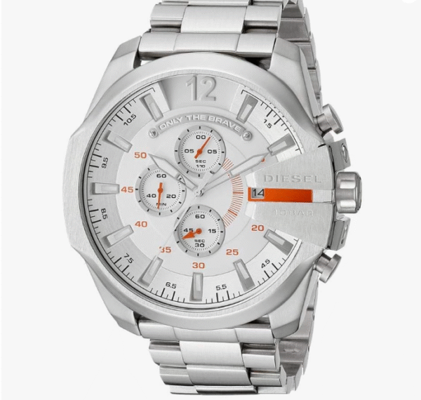 DIESEL MEGA CHIEF DZ4328 Men's Watch, Silver, Bracelet Type