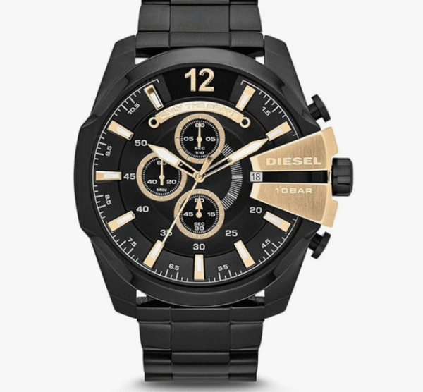 Diesel DZ4338 Men's Watch Deca-type Chronograph Watch, 3 Time Display, Bracelet Type