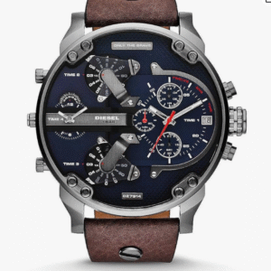 Diesel Men's DZ7314 The Daddies Series Stainless Steel Watch With Brown Leather Band [並行輸入品]