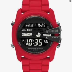 Diesel Men's Master Chief Stainless Steel Quartz Watch, Red Digital, One Size, Master Chief, red digital, Master Chief
