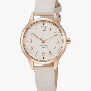 Fieldwork ST257p-1 Women's Waterproof Jubia Analog Leather Strap Wrist Watch, Gray, gray, Minimalist
