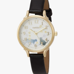 Fieldwork GY006 Women's Analog Wristwatch, Syrup, Leather Strap, Black, Watch Analog, Animal, Casual