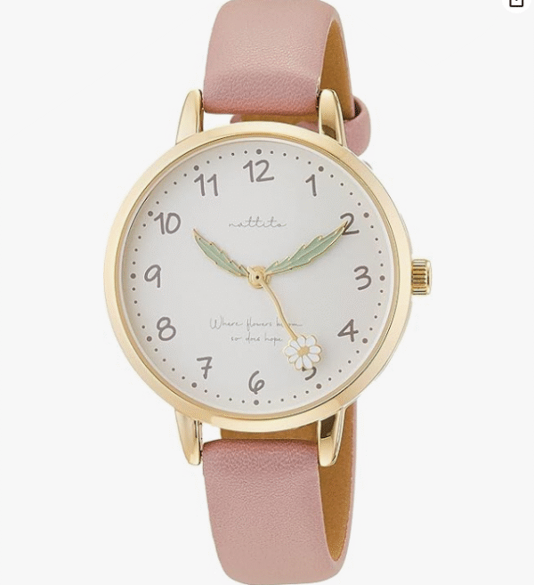 Fieldwork GY039-2 Women's Analog Wristwatch, Fleury, Flower Motif, Leather Strap, Purple, purple